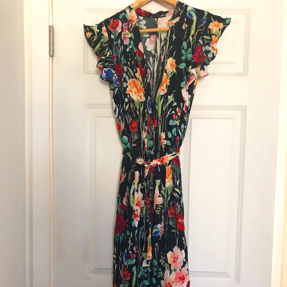 ZARA MIDI Floral Dress